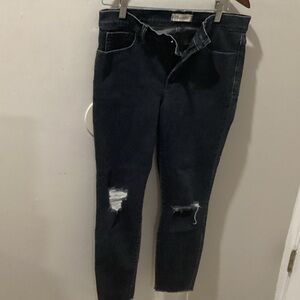 Madewell Dark Blue Ripped Skinny Jeans